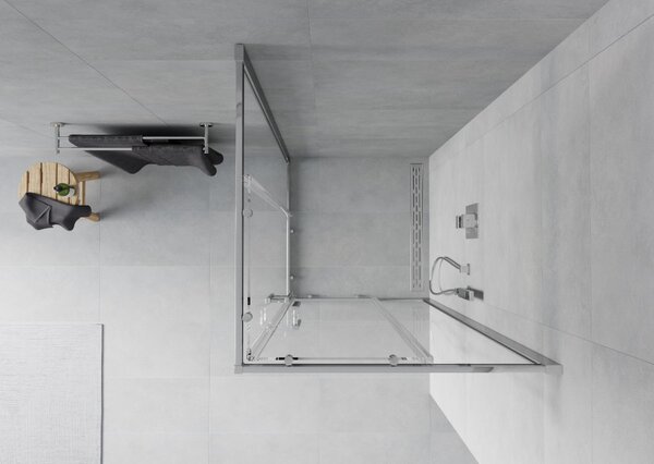 Mexen Rio cabina doccia quadrata 80 x 80 cm, trasparente, cromo - 860-080-080-01-00