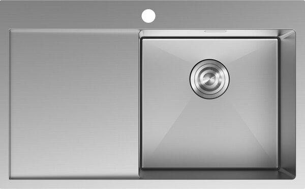 Mexen Exar lavello in acciaio inossidabile a 1 vasca con sgocciolatoio, destro 780 x 480 mm, inox - 6434781010P-01