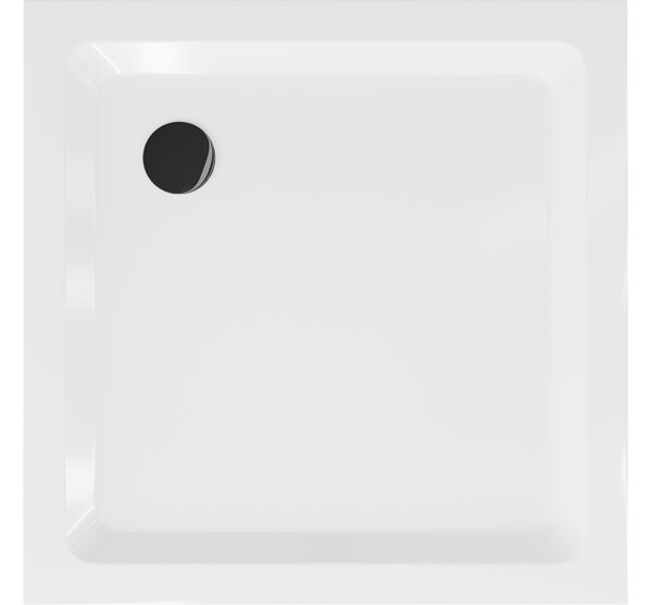 Mexen Flat piatto doccia quadrato slim 90 x 90 cm, bianco, sifone nero - 40109090B