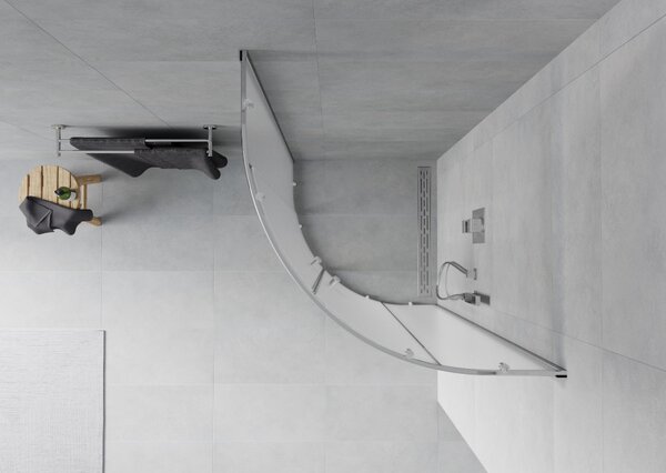 Mexen Rio cabina doccia semicircolare 70 x 70 cm, brina, cromo - 863-070-070-01-30