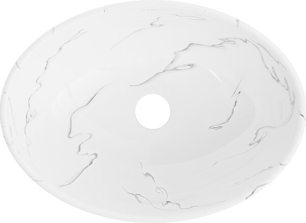 Mexen Elza lavabo da appoggio 40 x 33 cm, pietra bianca - 21014081