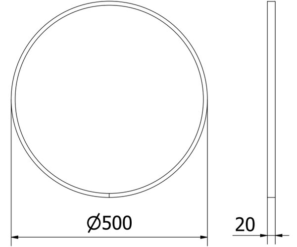 Mexen Loft specchio da bagno rotondo 50 cm, cornice bianca - 9850-050-050-000-20