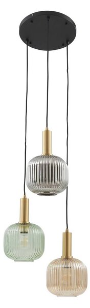Lampada a sospensione Dorotoe Lindby, dimmerabile, Multicolore, Soggiorno / Sala da pranzo, Vetro, Vintage, Lampada a sospensione