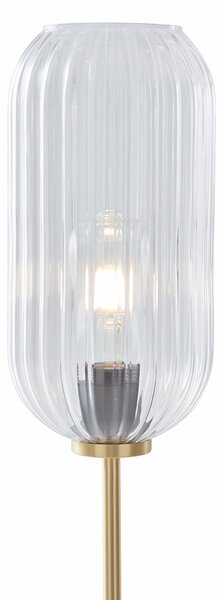 Lampada da terra Art Déco in ottone con vetro trasparente - Rid