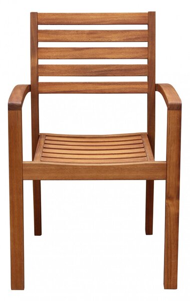 Poltrona Minerva Impilabile 57x58x88 h cm in Legno di Acacia Marrone chiaro
