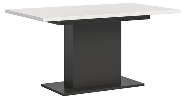 Tavolo da pranzo Motion con base a colonna 90x150/190 cm e 1 piano di inserimento bianco, grigio