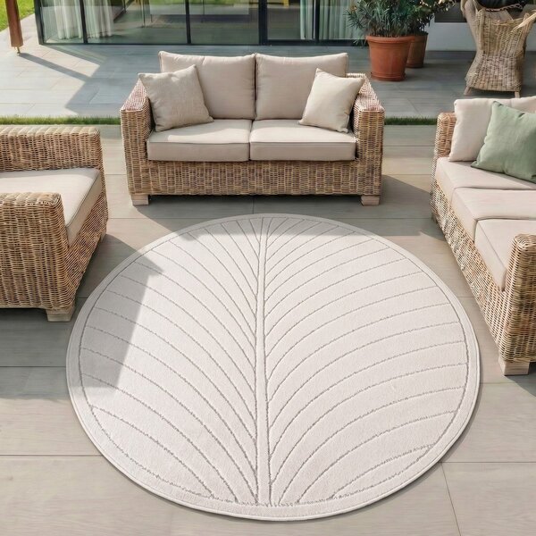 Tappeto da interno/esterno rotondo color crema ø 160 cm Nova 1204 – Ayyildiz Carpets