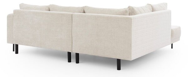 Divano angolare beige (con penisola a sinistra/a L) con rivestimento in ciniglia Mauris – Ropez