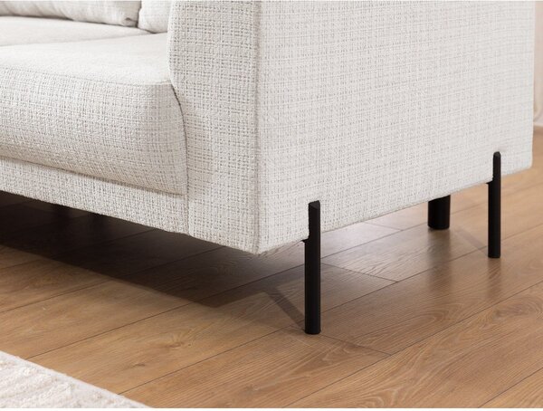 Divano angolare beige (con penisola a sinistra/a L) con rivestimento in ciniglia Mauris – Ropez