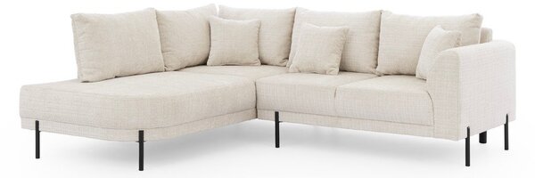 Divano angolare beige (con penisola a sinistra/a L) con rivestimento in ciniglia Mauris – Ropez