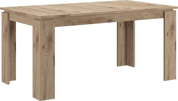 Tavolo da pranzo Laredo in riproduzione Nox Oak, allungabile 160-200 x 90 cm