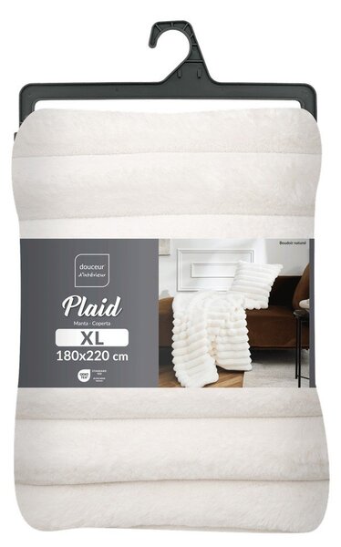 Coperta color crema in micropile 180x220 cm Boudoir – douceur d'intérieur