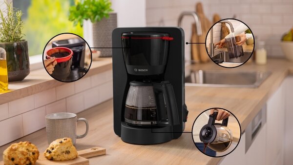 Bosch MyMoment - Macchina Caff Americano Caff Macinato in Polvere 15 Tazze colore Nero - TKA2M113