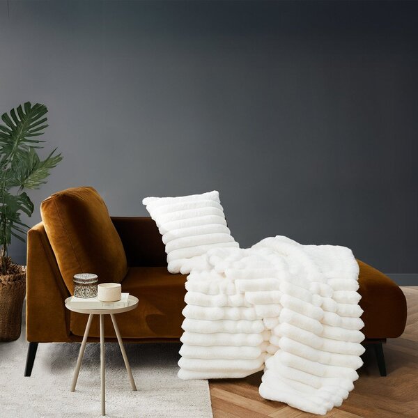 Coperta color crema in micropile 180x220 cm Boudoir – douceur d'intérieur