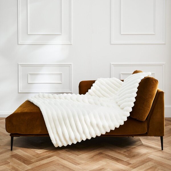 Coperta color crema in micropile 180x220 cm Boudoir – douceur d'intérieur