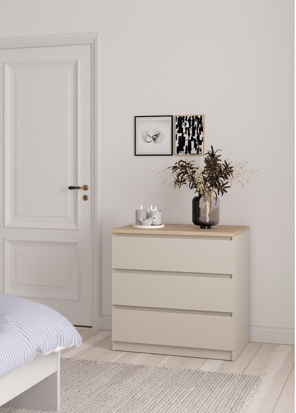Cassettiera color crema 77x76x50 cm Naia – Tvilum