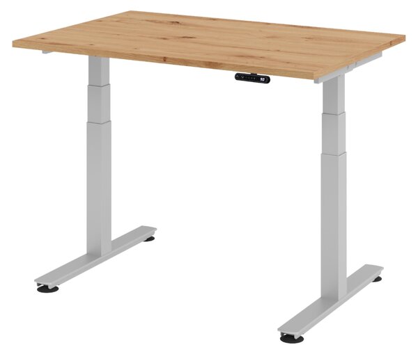 Scrivania elettrica bümö XDSM - Struttura: argento, finitura: rovere nodoso, dimensioni: 120 x 80 cm