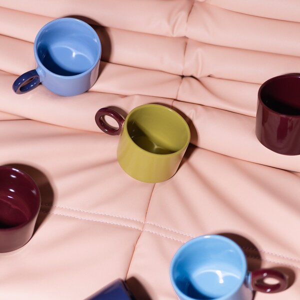 Tazza burgundy in gres 280 ml Lou – ONA