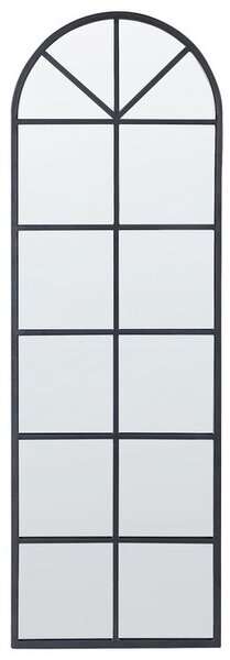Specchio da parete a forma di finestra con struttura in metallo di colore nero 40 x 120 cm stile moderno industriale Beliani