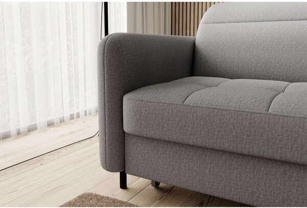 Divano angolare grigio allungabile/con contenitore (con penisola a destra/con chaise lounge) e rivestimento in velluto Gomsi – ELTAP