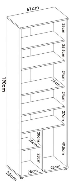 Armadio bianco ante battenti 61x190h cm - Apro