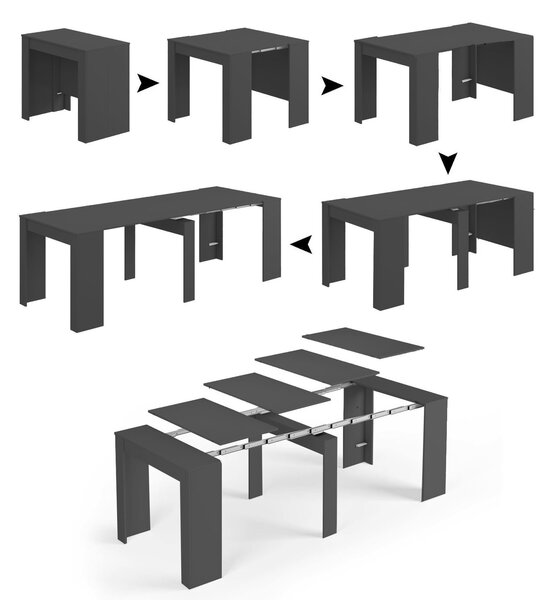 Consolle allungabile elegante 4-10 posti antracite - Abicitren