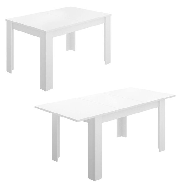 Tavolo allungabile moderno 6-8 posti 140/190x90cm bianco lucido - Dencio