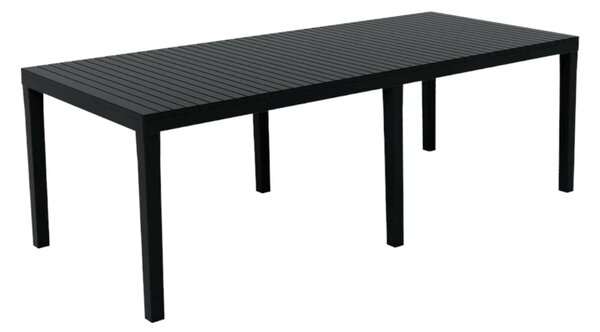 Tavolo da giardino allungabile 8-10 posti 150/220x90cm effetto doghe antracite - Arabesch
