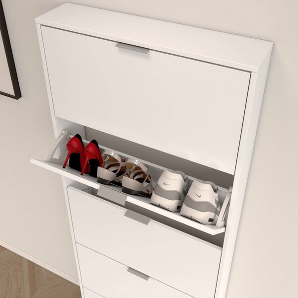 Scarpiera 5 ante bianca lucida 70x180h cm - Anatra