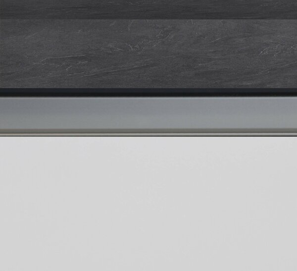 Isola per cucina moderna 155x90x90h cm bianca lucida e ardesia - Tartaro