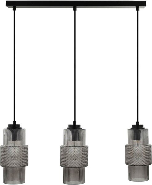 HOME DELUXE Lampada a sospensione in vetro YUKI - Grigio fumo | Lampada a sospensione Lampada a sospensione Plafoniera