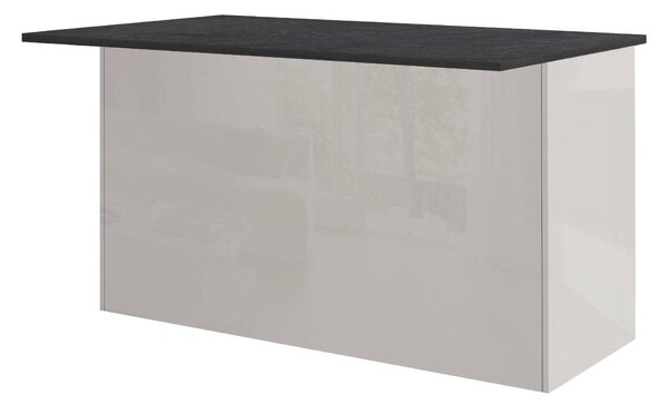Isola per cucina moderna 155x90x90h cm bianca lucida e ardesia - Tartaro
