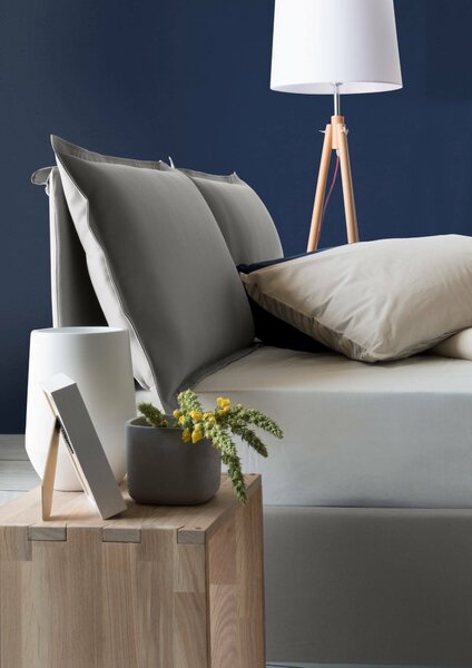 Letto matrimoniale contenitore grigio 175x205cm sfoderabile - Anjin