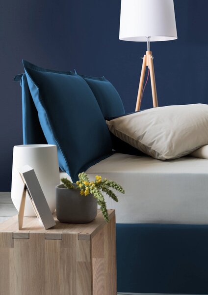 Letto matrimoniale contenitore blu 175x205cm sfoderabile - Anjin