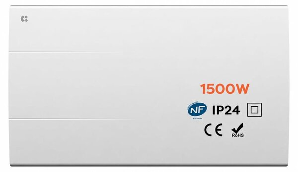 Radiatore elettrico in Vetroceramica, 1500 W, da montare a parete, digitale, programmazione settimanale, colore bianco