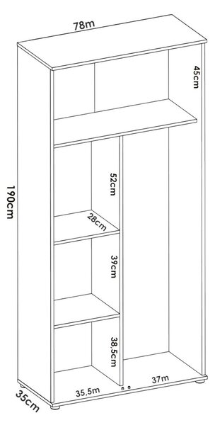 Armadio bianco cucina 78x190h cm - Arna