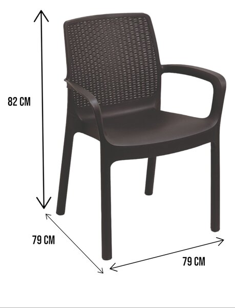 Set di 4 sedie da esterno eleganti impilabili antracite - Anacleto