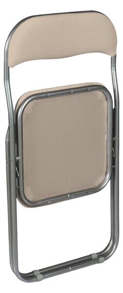 Set 4 sedie pieghevoli imbottite beige struttura in metallo - Antenore