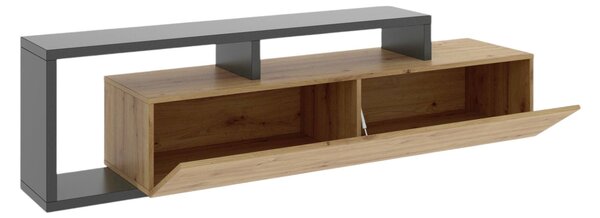 Porta TV rovere nodi e antracite 165x40x46h cm modulabile - Argon