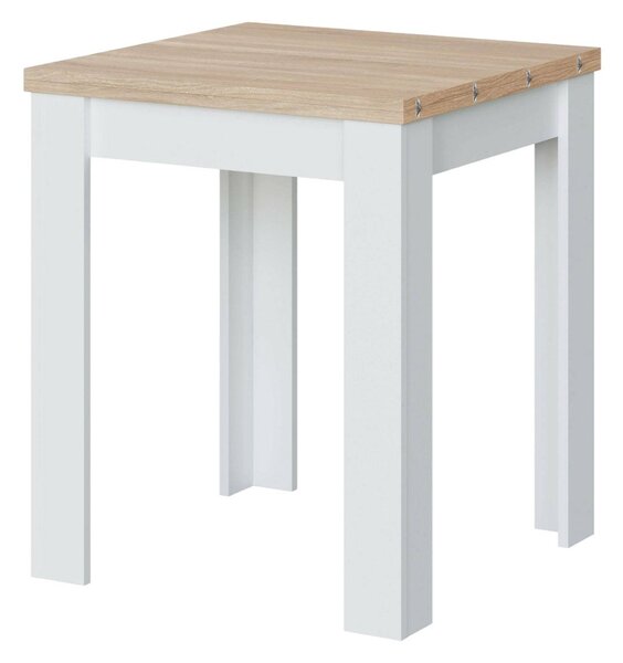 Tavolo allungabile salvaspazio 4-6 posti 67x67/135cm bianco e rovere - Aratro