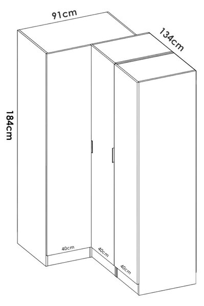 Guardaroba con ripiani regolabili bianco 133x184h cm - Australia