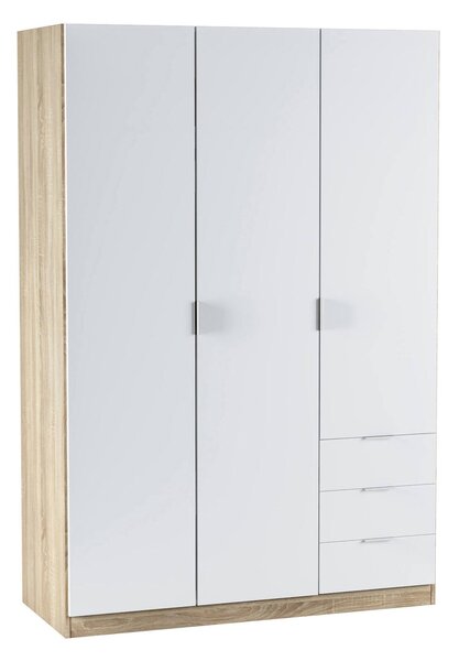 Guardaroba con appendiabiti bianco e rovere 121x180h cm - Apaches