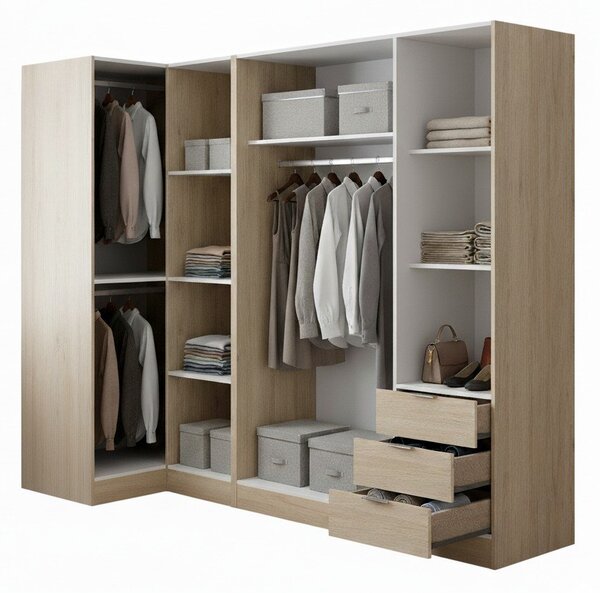 Guardaroba con appendiabiti rovere 213x184h cm - Atena