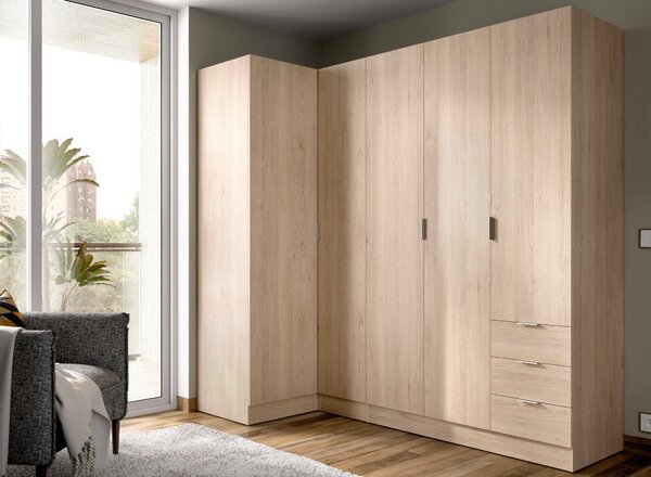 Guardaroba con appendiabiti rovere 213x184h cm - Atena