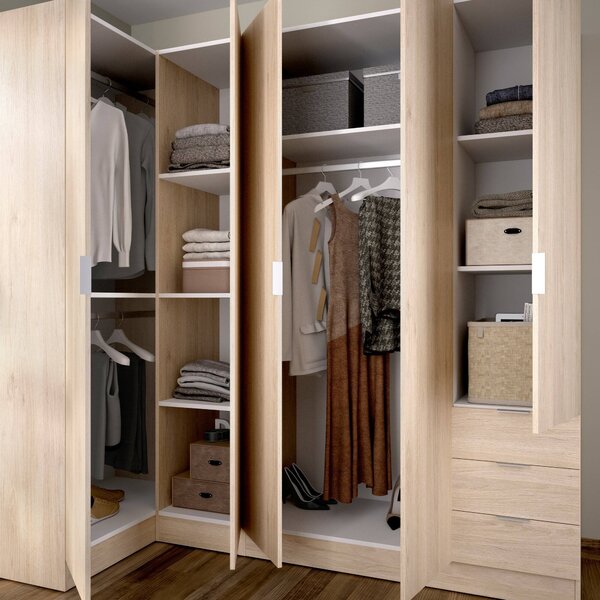 Guardaroba con appendiabiti rovere 213x184h cm - Atena
