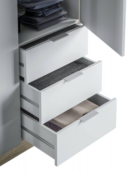 Guardaroba con appendiabiti bianco e rovere 121x180h cm - Apaches