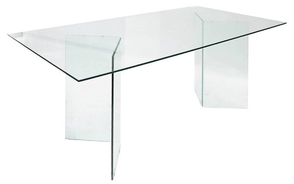 Tavolo vetro rettangolare 10 posti trasparente 180x90cm - Armir