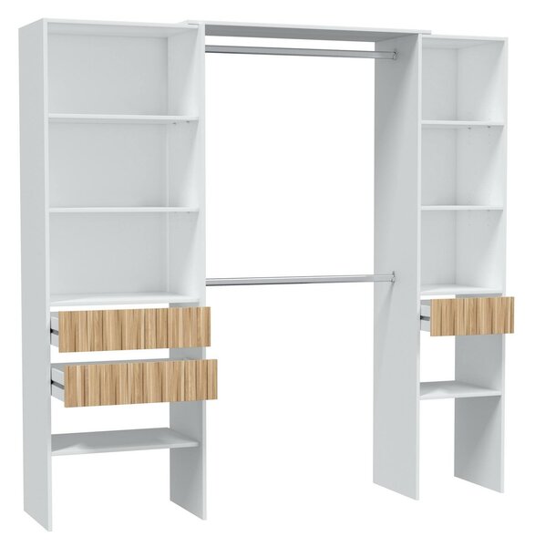 Cabina armadio classica bianca e rovere 196x187h cm - Ary