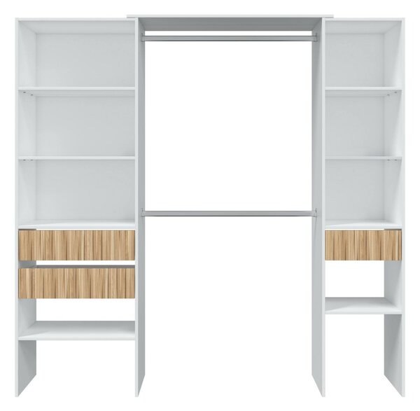 Cabina armadio classica bianca e rovere 196x187h cm - Ary