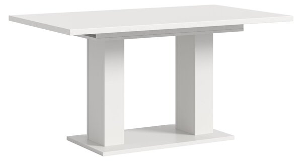 Tavolo da pranzo Motion con base a doppia colonna 90x150/190cm con 1 piano di inserimento bianco